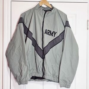 US Army Jacket Mens Small Short Physical Fitness Uniform PFU Military Full Zip